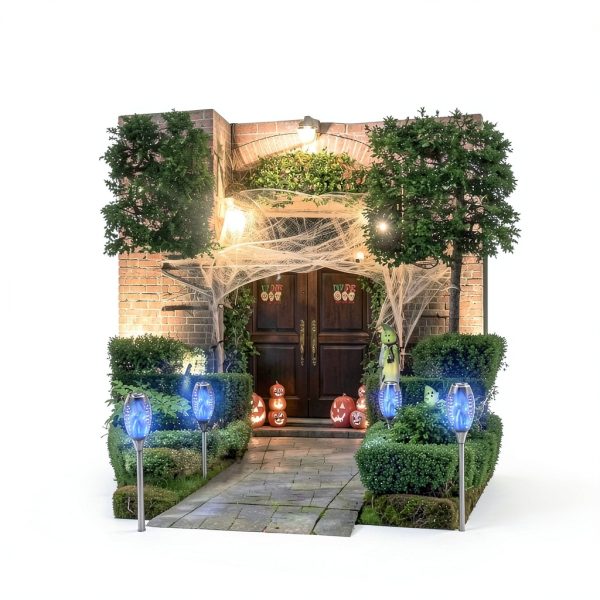 COCOMOX Solar Torch Lights LED Outdoor Waterproof Blue-3