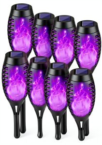 Kurifier Solar Torch Lights Purple Flame Outdoor Decor-0
