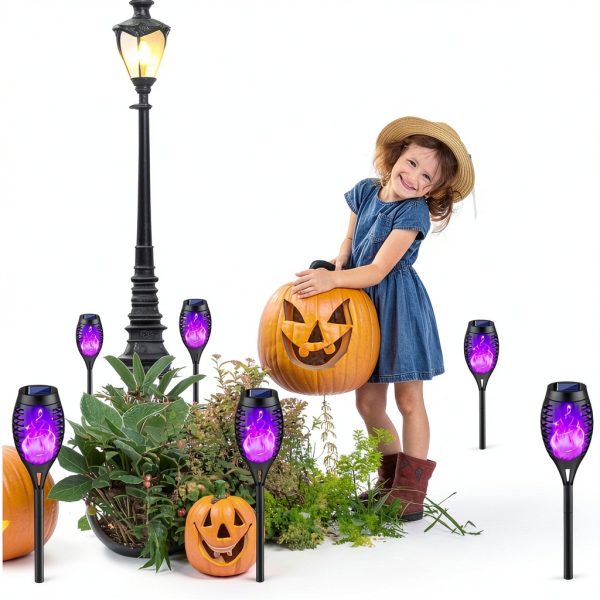 Kurifier Solar Torch Lights Purple Flame Outdoor Decor-4