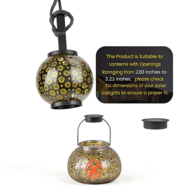 Misawce Solar LED Lantern Lights Outdoor Garden Replacement-2