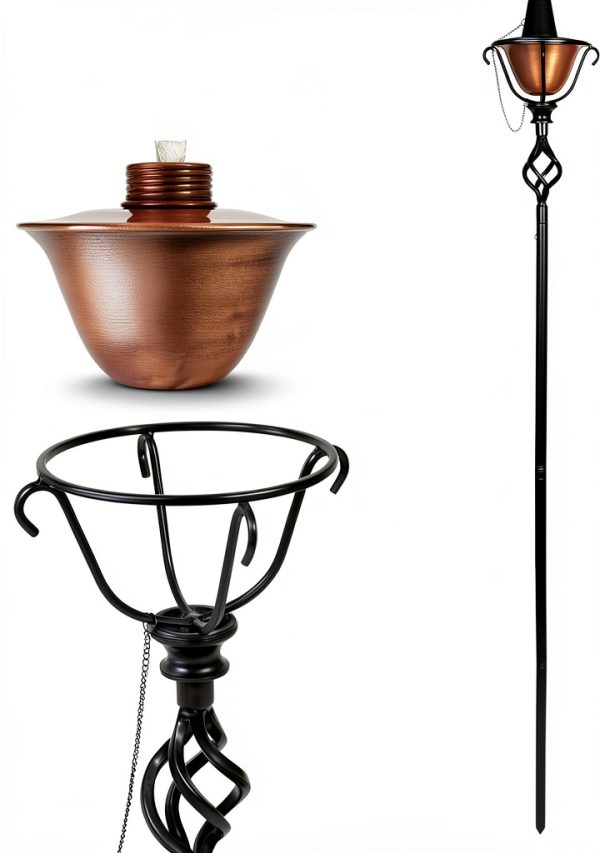 BirdRock Home Outdoor Torches Iron Citronella Garden-6