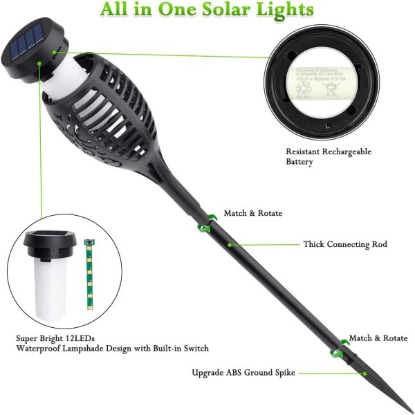 LNRYY Solar Torch Lights Outdoor Waterproof Garden Decor-4
