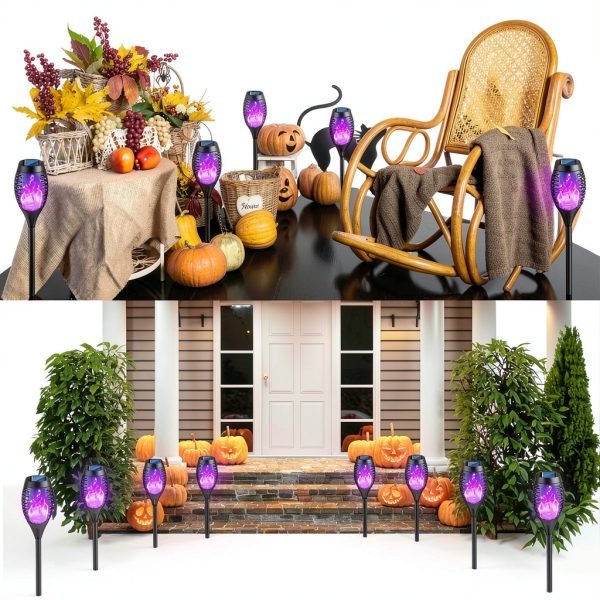Kurifier Solar Torch Lights Purple Flame Outdoor Decor-1