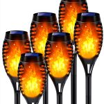 LNRYY Solar Torch Lights Outdoor Flickering Flame Decor-0