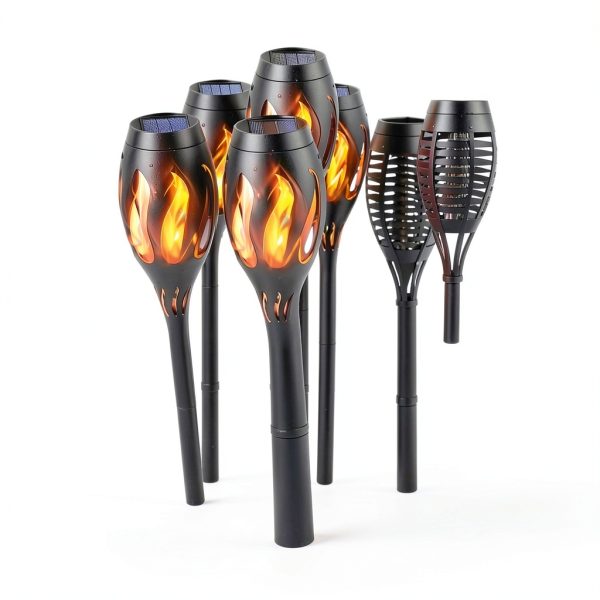 Gerossi Solar Tiki Torches Flickering Flame Outdoor Lights-3