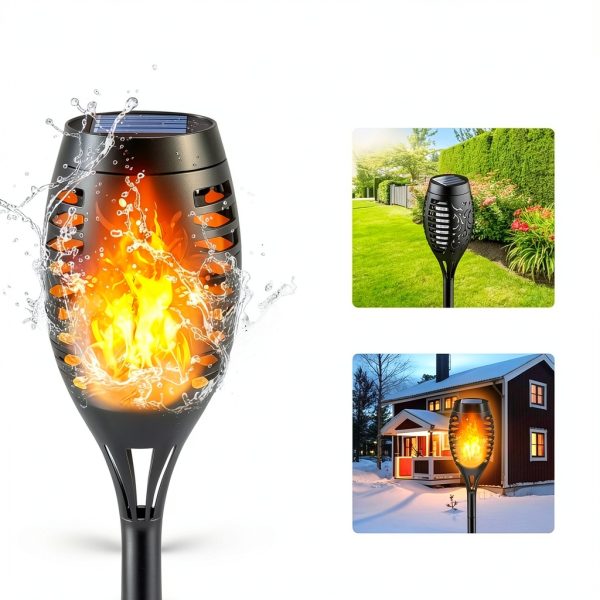 LNRYY Solar Torch Lights Outdoor Flickering Flame Decor-3