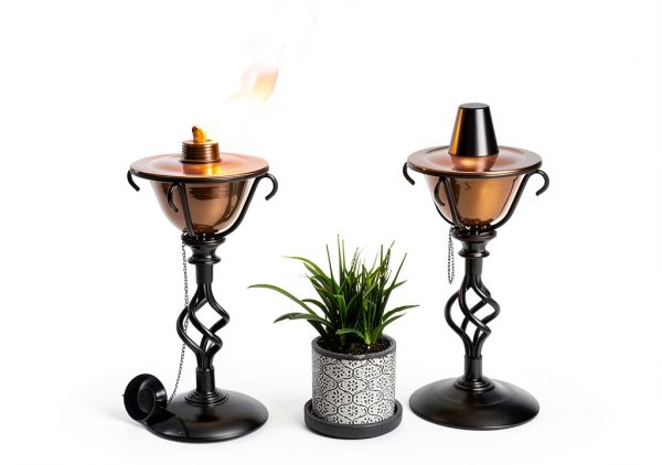 BirdRock Home Outdoor Torches Iron Citronella Garden-4