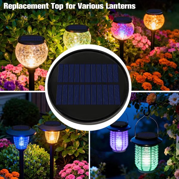 ANGMLN Solar Lantern Replacement Tops Waterproof Multicolor-4