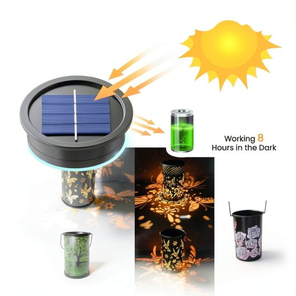 Misawce Solar LED Lantern Lights Outdoor Garden Replacement-3