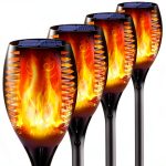 New Huing Solar Torch Lights Garden Outdoor Multicolor LED-0