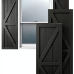 Ekena Millwork True Fit PVC Farmhouse Shutters 12"W x 44"H Black-0