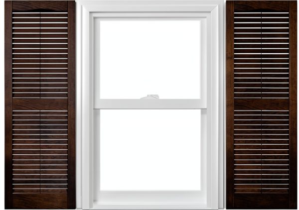 Polaris Vinyl Open Louver Shutters Black 15x55 Pair-0
