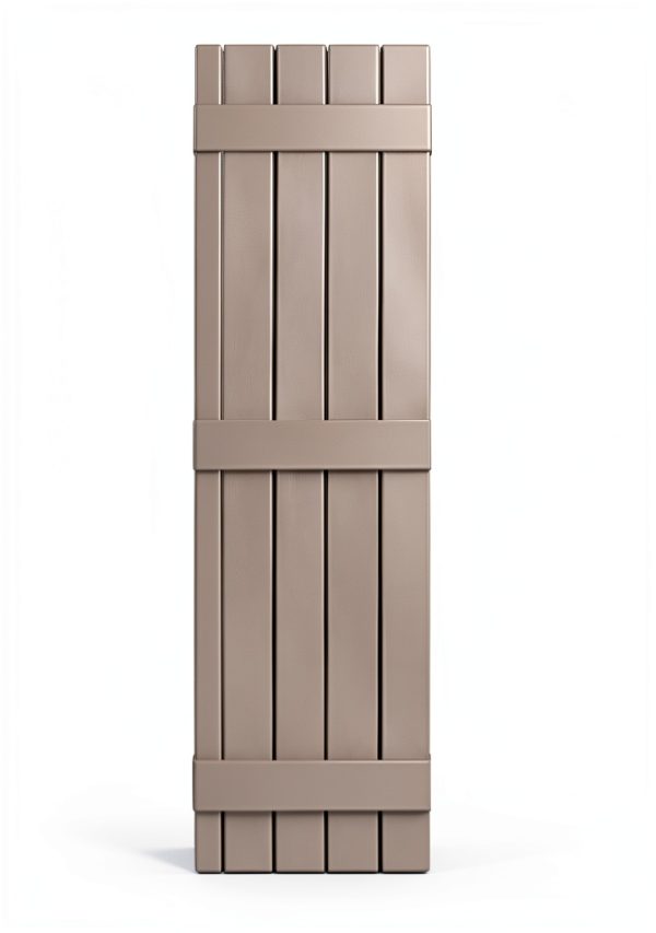 Board and Batten Vinyl Shutters by Polaris 14.5 in x 43 in Black Pair-1