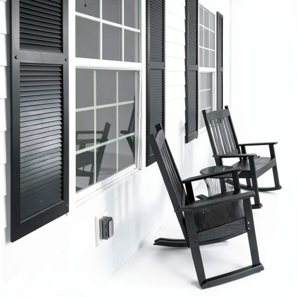 Raised Panel Vinyl Shutters Pontiac Trail Black Cosmos 14.5x59 Pair-3