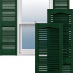 Vinyl Louver Shutters Ekena Millwork 12"W x 43"H Midnight Green-0