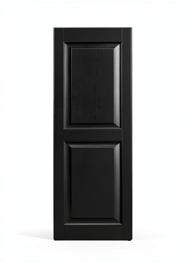Raised Panel Vinyl Shutters Pontiac Trail Black Cosmos 14.5x59 Pair-2