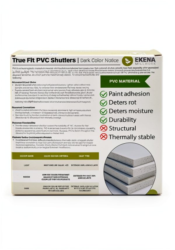 Ekena Millwork True Fit PVC Farmhouse Shutters 12"W x 44"H Black-6