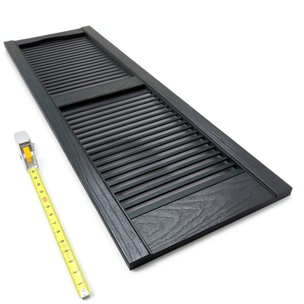 Vinyl Louver Shutters Ekena Millwork 12"W x 43"H Midnight Green-6