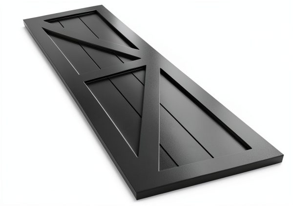 Ekena Millwork True Fit PVC Farmhouse Shutters 12"W x 44"H Black-4