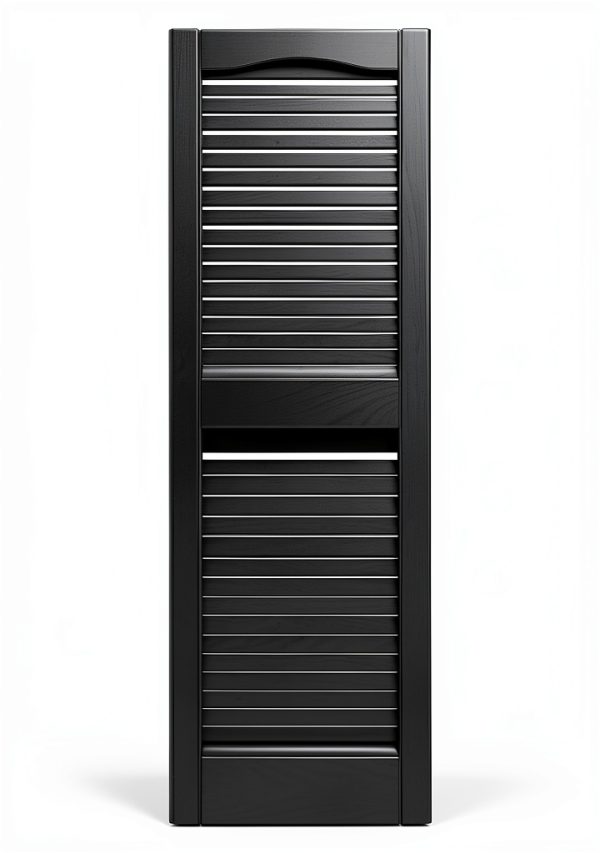 Vinyl Louver Shutters Ekena Millwork 12"W x 43"H Midnight Green-1