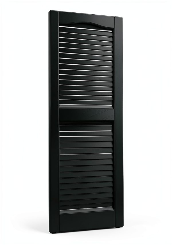 Vinyl Louver Shutters Ekena Millwork 12"W x 43"H Midnight Green-2