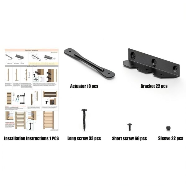 Deck Sunblind Brackets Anling Steel Powder Coated Louver Black 48in-2