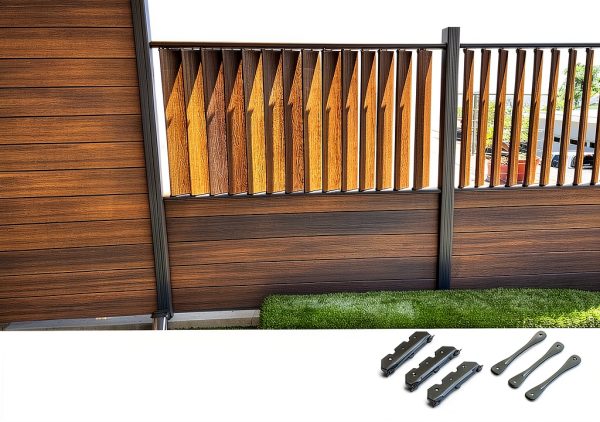 Deck Sunblind Brackets Anling Steel Powder Coated Louver Black 48in-6
