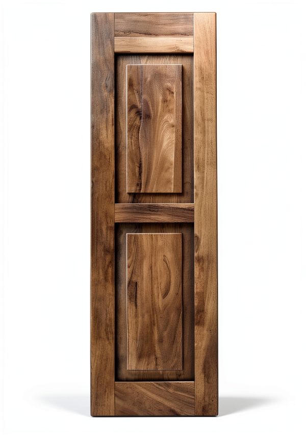 18"W x 72"H Americraft Two Equal Raised Panel Exterior Real Wood Shutters (Per Pair), Unfinished-3