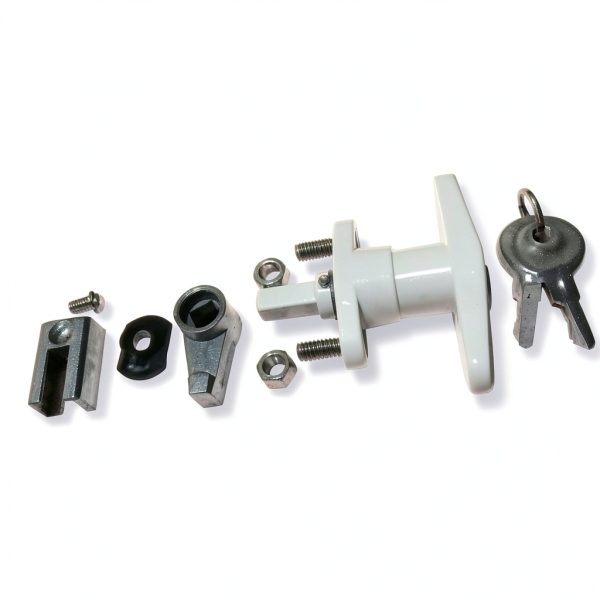 ABA T-Handle Shutter Lock Kit, Accordion Hurricane Storm Shutter Lock, White, New-3