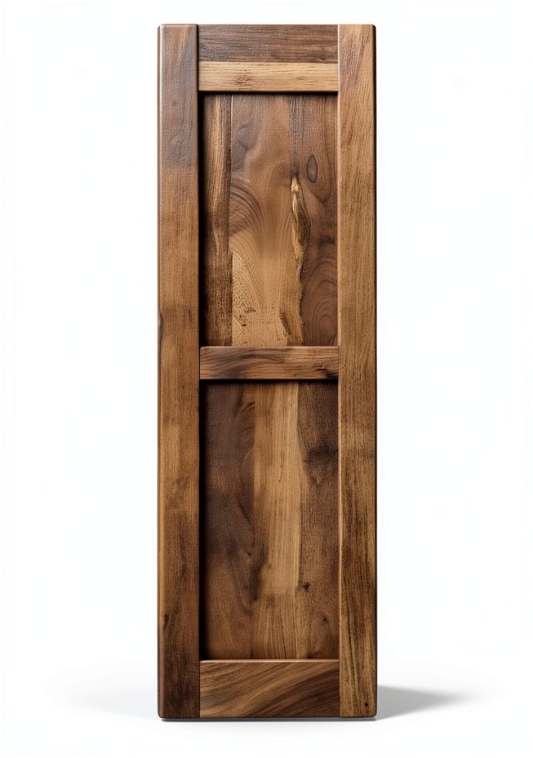 18"W x 72"H Americraft Two Equal Raised Panel Exterior Real Wood Shutters (Per Pair), Unfinished-4