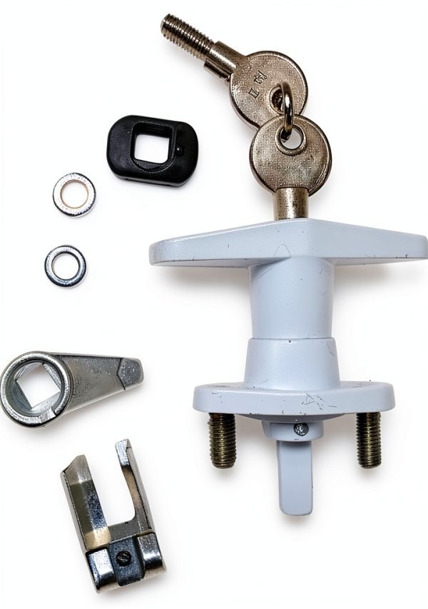 ABA T-Handle Shutter Lock Kit, Accordion Hurricane Storm Shutter Lock, White, New-1